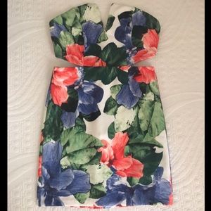 Mini Tropical Cut-Out Dress